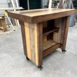 img_5928 Plank Top Bar Cart - Solid wood mobile cart