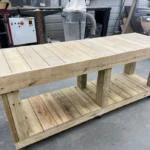 Outdoor mobile buffet table 1 Blackstone table, pizza oven table, rustic table, real wood table,