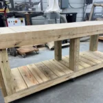 Outdoor mobile buffet table 2 Blackstone table, pizza oven table, rustic table, real wood table,