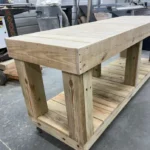 Outdoor mobile buffet table 3 Blackstone table, pizza oven table, rustic table, real wood table,