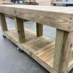 Outdoor mobile buffet table 6 Blackstone table, pizza oven table, rustic table, real wood table,