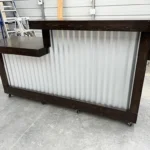 Espresso Lavonne Metal Sales Counter - with Privacy Tower ADA drop 1 Espresso Lavonne Metal Sales Counter - with Privacy Tower ADA drop, retail counter, pos drop, checkout counter