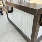 Espresso Lavonne Metal Sales Counter - with Privacy Tower ADA drop 2 Espresso Lavonne Metal Sales Counter - with Privacy Tower ADA drop, retail counter, pos drop, checkout counter