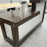 Espresso Lavonne Metal Sales Counter - with Privacy Tower ADA drop 5 Espresso Lavonne Metal Sales Counter - with Privacy Tower ADA drop, retail counter, pos drop, checkout counter