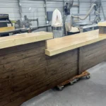 Espresso Natural Poly Twin Peaks Large Sales Counter – with ADA drop 2 Espresso Natural Poly Twin Peaks Large Sales Counter - with ADA drop, large retail counter, large industrial counter, large checkout counter