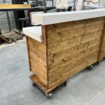 Golden White Hello Shabby Large Reception Desk - 2 level 2 Golden White Hello Shabby Large Reception Desk - 2 level, front desk, large 2 level desk