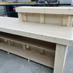 Lavonne Sales Counter - Unfinished with Privacy Tower ADA drop 5 Lavonne Sales Counter - Unfinished with Privacy Tower ADA drop, retail counter, pos drop, checkout counter