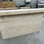 Left Hello Shabby L Reception Desk - Unfinished 2 level L shape 2 Hello Shabby L Reception Desk - 2 level l shape, front desk ada accessible