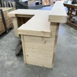 Left Hello Shabby L Reception Desk - Unfinished 2 level L shape 6 Hello Shabby L Reception Desk - 2 level l shape, front desk ada accessible