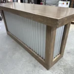 Mushroom Vail Metal Sales Counter 4 Mushroom Vail Metal Sales Counter, industrial counter, corrugated metal, checkout counter, retail counter