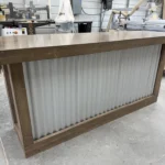 Mushroom Vail Metal Sales Counter 5 Mushroom Vail Metal Sales Counter, industrial counter, corrugated metal, checkout counter, retail counter