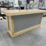 Natural Poly Vail Metal Sales Counter 1 Natural Poly Vail Metal Sales Counter, industrial counter, corrugated metal, checkout counter, retail counter