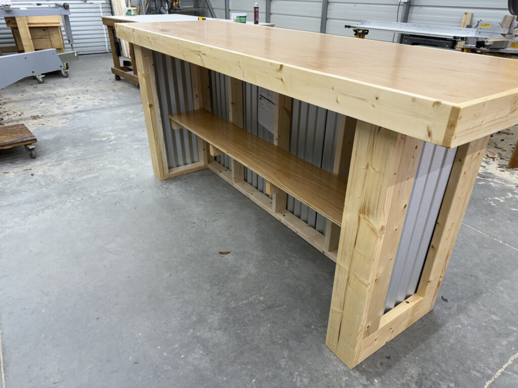 Natural Poly Vail Metal Sales Counter 5 Natural Poly Vail Metal Sales Counter, industrial counter, corrugated metal, checkout counter, retail counter