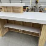 Natural WhiteLavonne Sales Counter - with Privacy Tower ADA drop 6 Natural White Lavonne Sales Counter - with Privacy Tower ADA drop, retail counter, pos drop, checkout counter