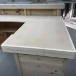 Right Hello Shabby L Reception Desk - Unfinished 2 level L shape 4 Hello Shabby L Reception Desk - 2 level l shape, front desk ada accessible