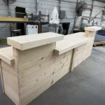 Twin Peaks Large Sales Counter Unfinished - Privacy towers ADA drop 7 Twin Peaks Large Sales Counter - with ADA drop, large retail counter, large industrial counter, large checkout counter