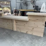 Twin Peaks Large Sales Counter Unfinished - Privacy towers ADA drop1 Twin Peaks Large Sales Counter - with ADA drop, large retail counter, large industrial counter, large checkout counter