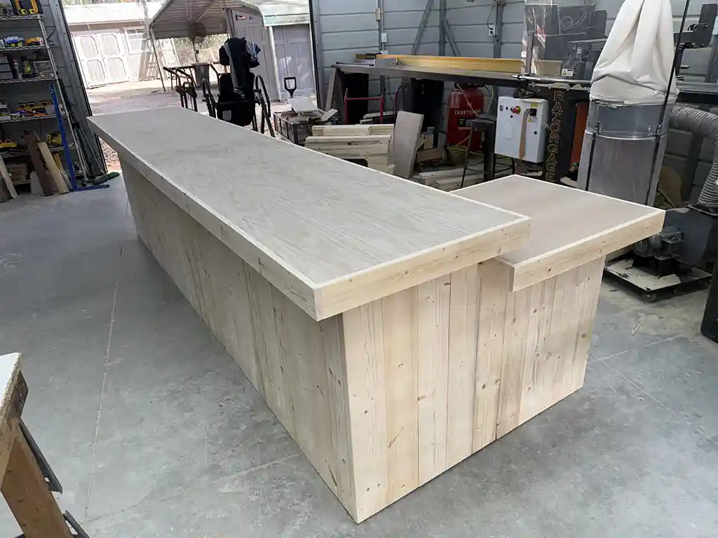 Unfinished Roy L Shape Sales Counter with ADA drop 2