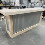 Vail Metal Sales Counter Unfinished 1 Vail Metal Sales Counter Unfinished, industrial counter, corrugated metal, checkout counter, retail counter