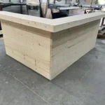 Chesterfield Reception Desk Unfinished L shape 2 level 1 Chesterfield Reception Desk L shape 2 level, front desk, l shape desk, 2 level desk