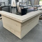 Chesterfield Reception Desk Unfinished L shape 2 level 2 Chesterfield Reception Desk L shape 2 level, front desk, l shape desk, 2 level desk