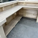 Chesterfield Reception Desk Unfinished L shape 2 level 4 Chesterfield Reception Desk L shape 2 level, front desk, l shape desk, 2 level desk