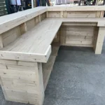 Chesterfield Reception Desk Unfinished L shape 2 level 5 Chesterfield Reception Desk L shape 2 level, front desk, l shape desk, 2 level desk