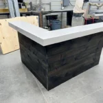 Ebony White Chesterfield-Reception-Desk-L-shape-2-level 2 Ebony White Chesterfield Reception Desk L shape 2 level, front desk, l shape desk, 2 level desk