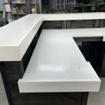 Ebony White Chesterfield-Reception-Desk-L-shape-2-level 5 Ebony White Chesterfield Reception Desk L shape 2 level, front desk, l shape desk, 2 level desk