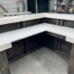Ebony White Chesterfield-Reception-Desk-L-shape-2-level 6 Ebony White Chesterfield Reception Desk L shape 2 level, front desk, l shape desk, 2 level desk