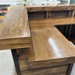 Provincial Chesterfield Reception Desk L shape 2 level 4 Provincial Chesterfield Reception Desk L shape 2 level, front desk, l shape desk, 2 level desk