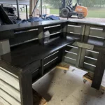 Stormwash Ebony Hello Elyse 75 L Reception Desk - L shape 2 level 5 Stormwash Ebony Hello Elyse 75 L Reception Desk - L shape 2 level desk, front desk, L shape desk