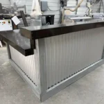 Hello Shiny L Shape Metal Reception Desk Stormwash Ebony colors 2