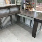 Hello Shiny L Shape Metal Reception Desk Stormwash Ebony colors 4
