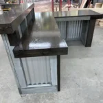 Hello Shiny L Shape Metal Reception Desk Stormwash Ebony colors 6