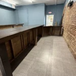 Mushroom Espresso Canny B Drop 16' x 8' Horizontal Large Sales Counter w angled ADA drop 5 Mushroom Espresso Canny B Drop 16 x 8 Horizontal Large Sales Counter w angled ADA drop, checkout counter, industrial counter, dispensary counter