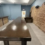 Mushroom Espresso Canny B Drop 16' x 8' Horizontal Large Sales Counter w angled ADA drop 6 Mushroom Espresso Canny B Drop 16 x 8 Horizontal Large Sales Counter w angled ADA drop, checkout counter, industrial counter, dispensary counter