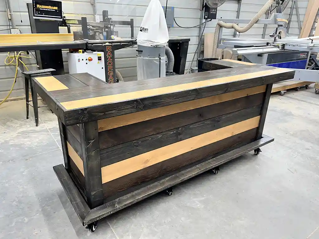 Dark 3 Tone Ebony Thomas U Shape Finished Patio Home Bar - Indoor Bar 1 Dark 3 Tone Ebony Thomas U Shape Finished Patio Home Bar - Indoor Bar
