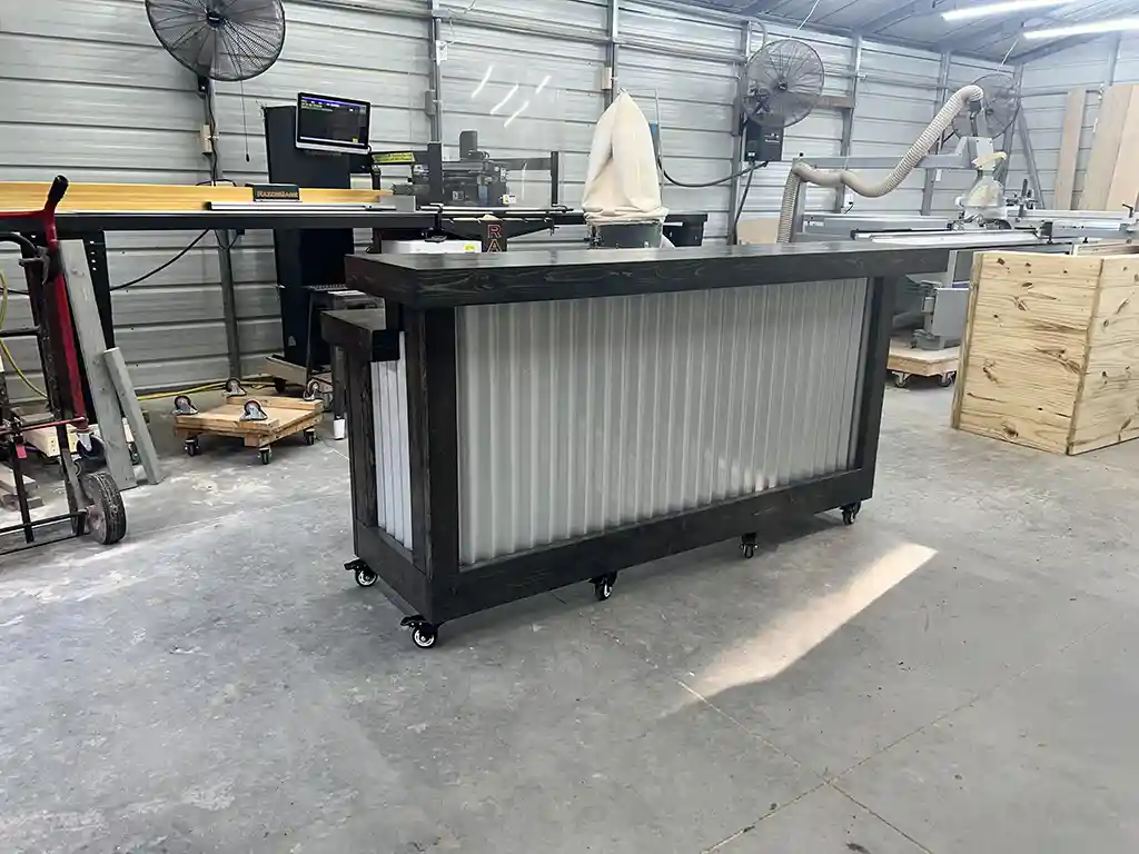Ebony Kitchen Metal Patio Home Bar - 2 Level Corrugated Metal 1 Ebony Kitchen Metal Patio Home Bar - 2 Level Corrugated Metal