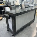 Ebony Kitchen Metal Patio Home Bar - 2 Level Corrugated Metal 2 Ebony Kitchen Metal Patio Home Bar - 2 Level Corrugated Metal