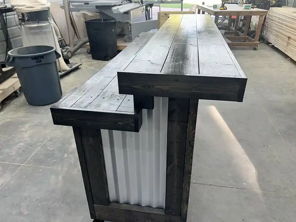 Ebony Kitchen Metal Patio Home Bar - 2 Level Corrugated Metal 3 Ebony Kitchen Metal Patio Home Bar - 2 Level Corrugated Metal