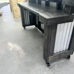 Ebony Kitchen Metal Patio Home Bar - 2 Level Corrugated Metal 4 Ebony Kitchen Metal Patio Home Bar - 2 Level Corrugated Metal