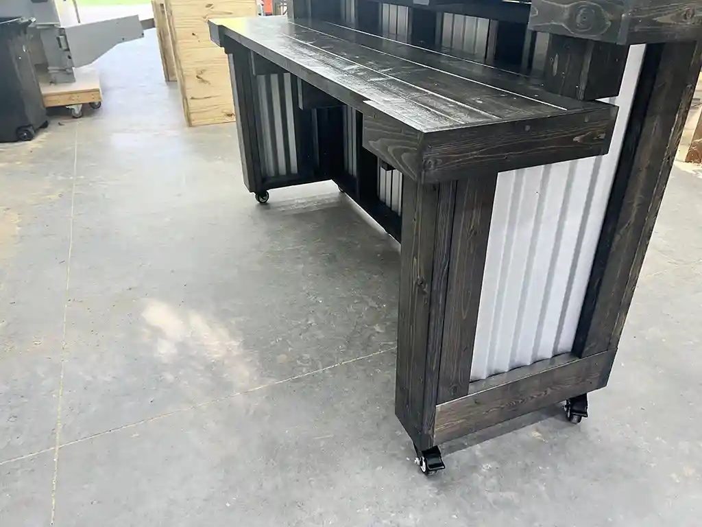 Ebony Kitchen Metal Patio Home Bar - 2 Level Corrugated Metal 4 Ebony Kitchen Metal Patio Home Bar - 2 Level Corrugated Metal