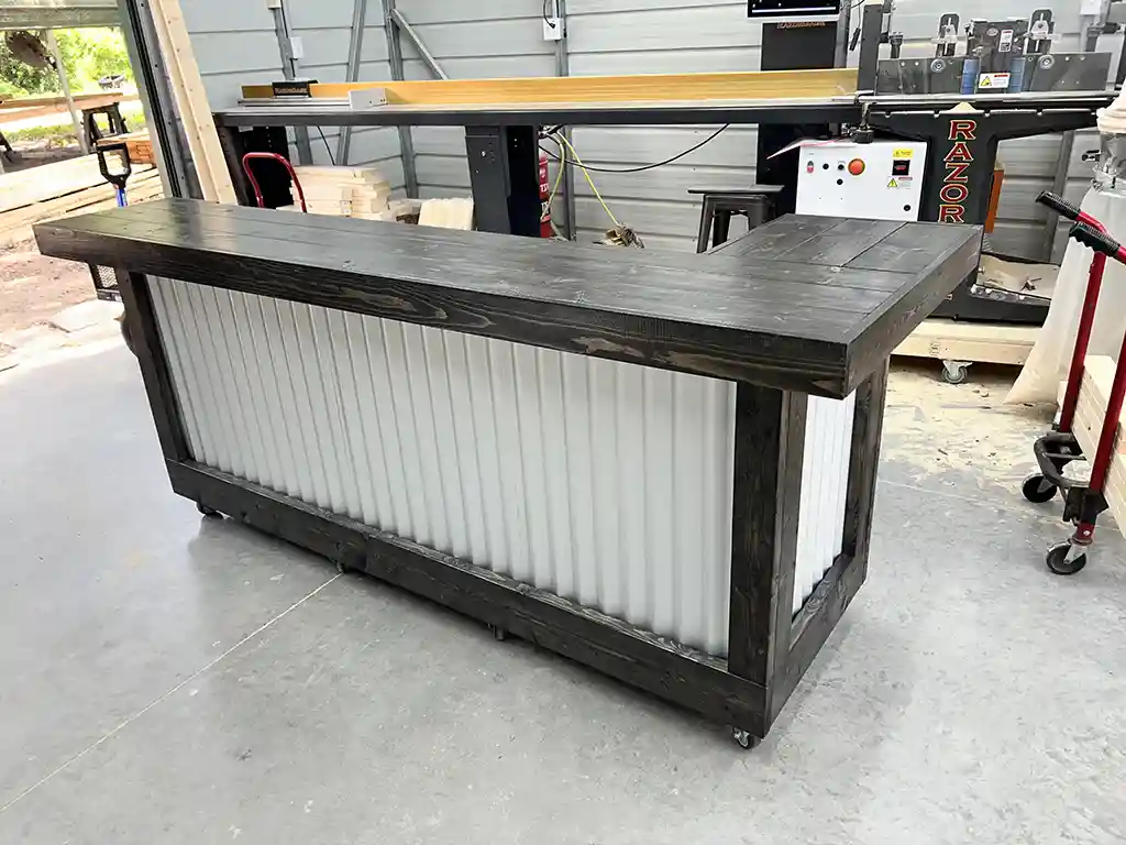 Ebony Thomas Metal L Shape Covered Patio Home Bar 2 Ebony Thomas Metal L Shape Covered Patio Home Bar