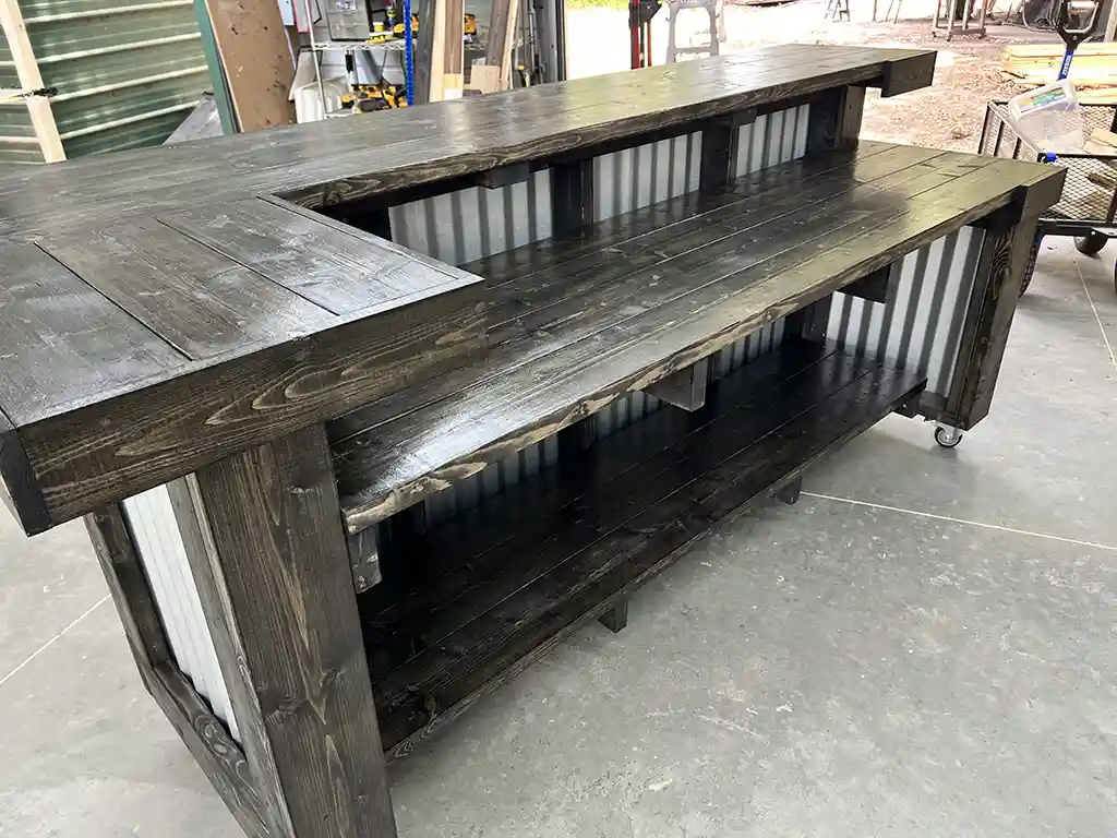 Ebony Thomas Metal L Shape Covered Patio Home Bar 4 Ebony Thomas Metal L Shape Covered Patio Home Bar