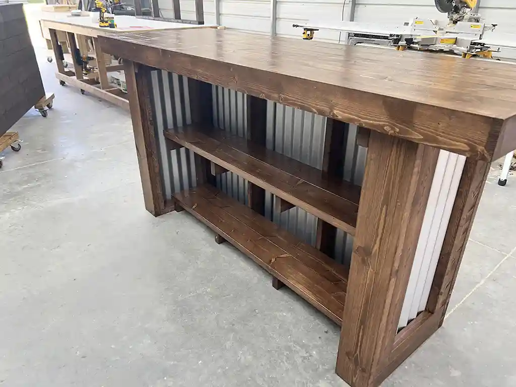 Walnut Riveria Metal Covered Patio Home Bar 5 Riveria Metal Covered Patio Home Bar