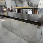 Ebony Diamond Plate Large Modern Industrial Home Bar 2 Ebony Diamond Plate Large Modern Industrial Home Bar