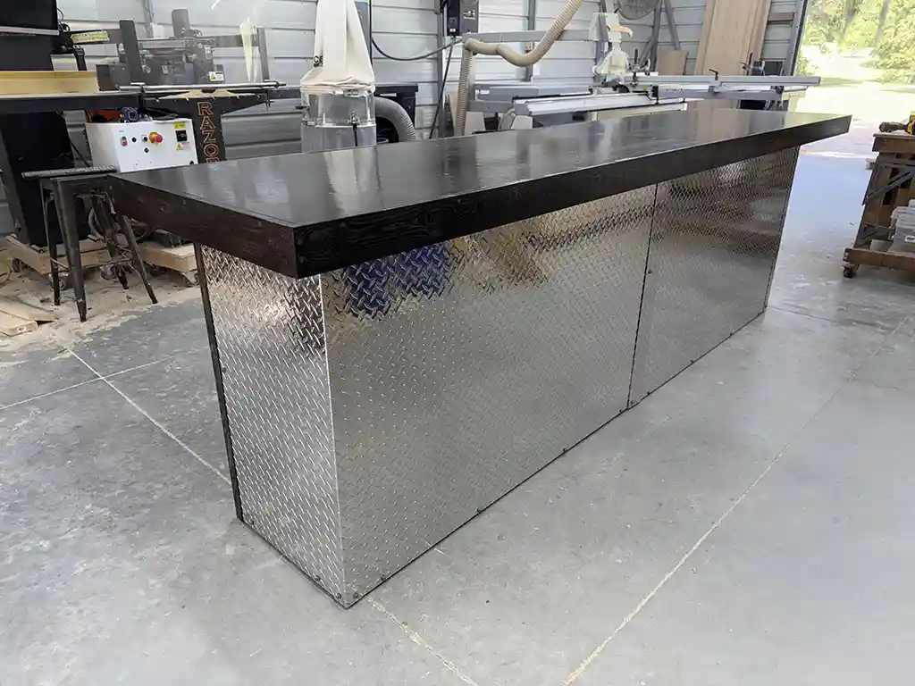 Ebony Diamond Plate Large Modern Industrial Home Bar 5 Ebony Diamond Plate Large Modern Industrial Home Bar