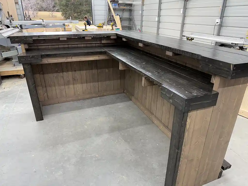 Mushroom Ebony Kitchen L Shape Medium Covered Patio Home Bar 5 Mushroom Ebony Kitchen L Shape Medium Covered Patio Home Bar, 2 level