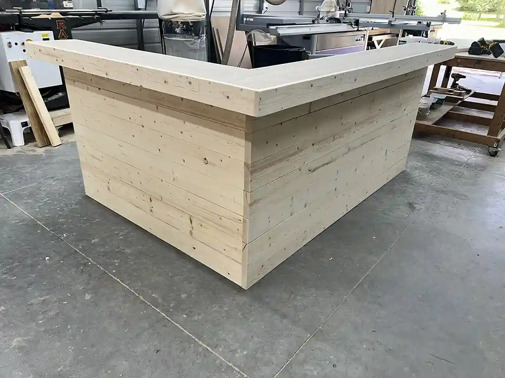 Unfinished Collin Medium Horizontal Home Bar 1 Collin L Shape Medium Indoor Home Bar Unfinished